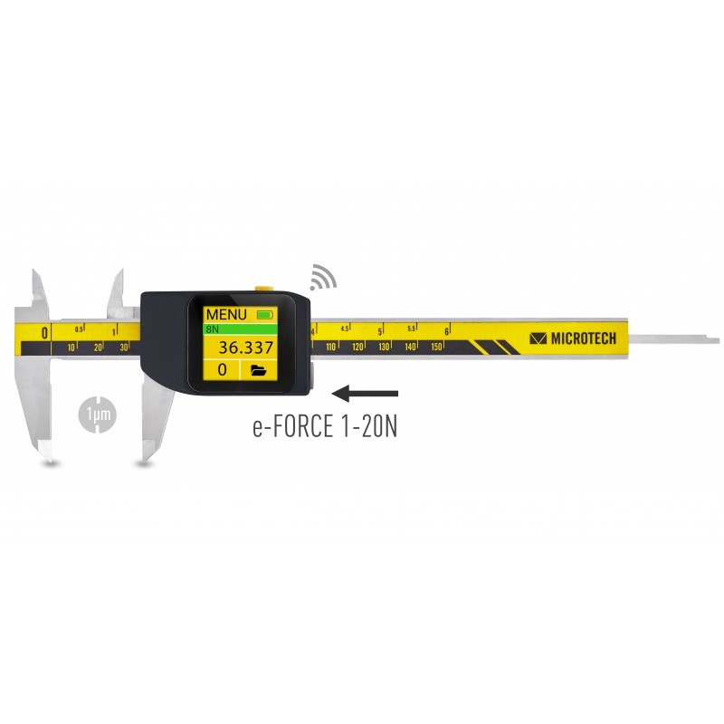 COMPUTERIZED eFORCE 1-20N caliper CARBIDE 6", 8", 12" - 0-300mm IP54 Wireless+USB