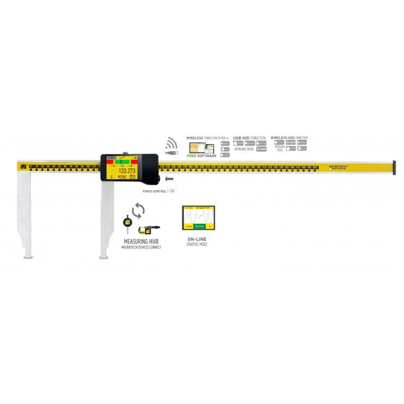 TABLET long jaw e-FORCE 1-20N caliper up to 5m meters and 300mm jaws Wireless+USB