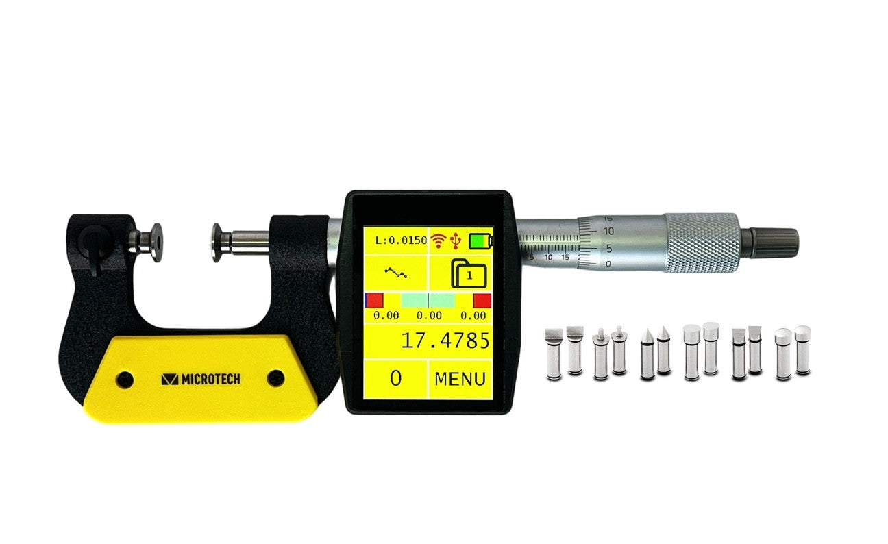 UNIVERSAL TABLET micrometer Interchangeable Anvil IP-65 (non rotating spindle) Wireless+USB