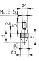 Flat Contact Point - Carbide - Dia 2mm - L 8mm