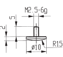Convex Contact Point - Dia 10mm - Length 2mm