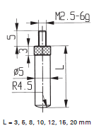 Curved Contact Point - Dia 5mm - Steel