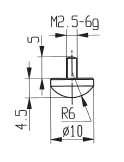 Curved Contact Point - Steel - Dia 10mm