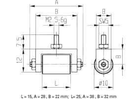 Roller Contact Point - Width 15/25mm