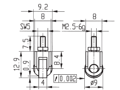 Roller Contact Point - Width 4mm - Steel