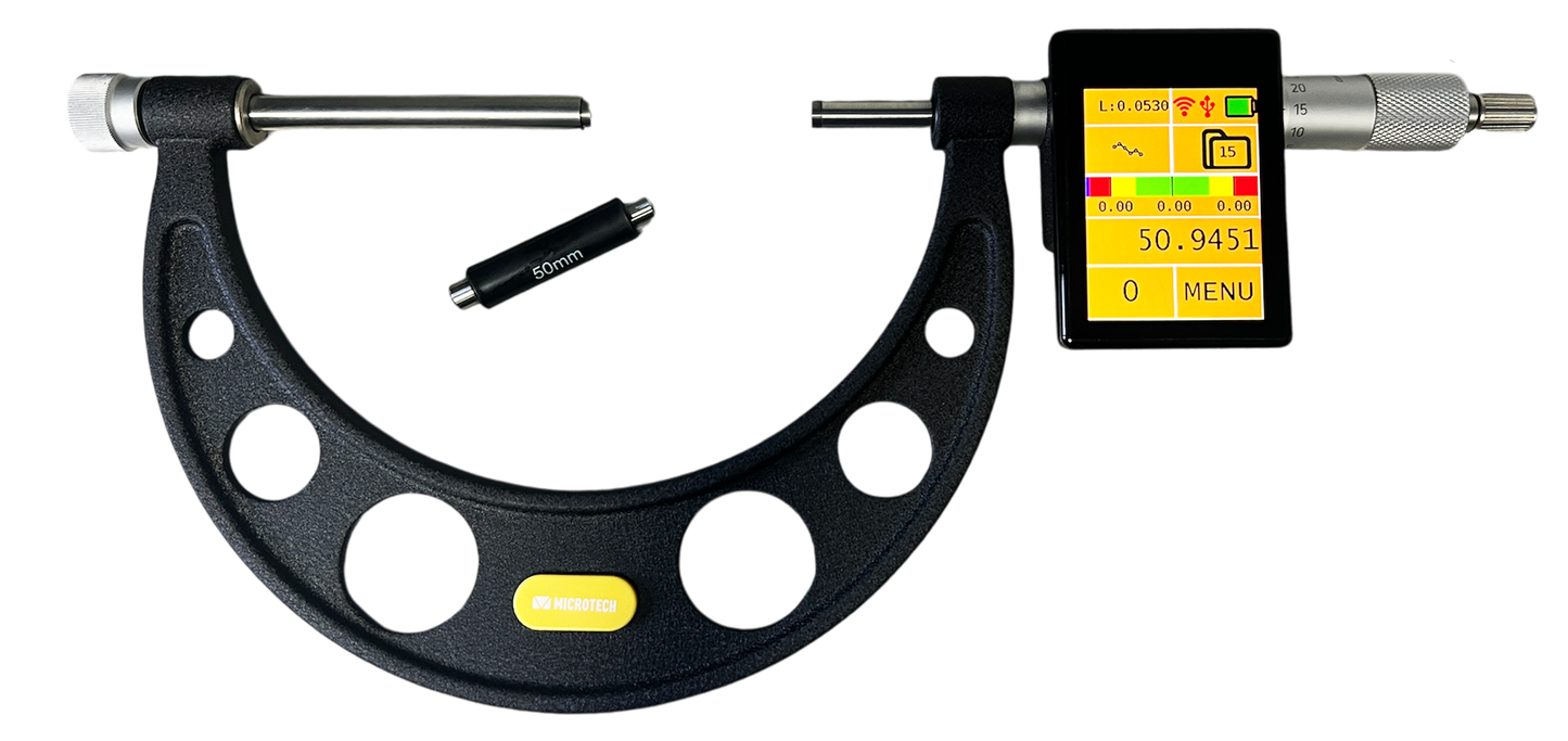 TABLET micrometer with INTERCHANGEABLE ANVILS (anvils and rods incl)