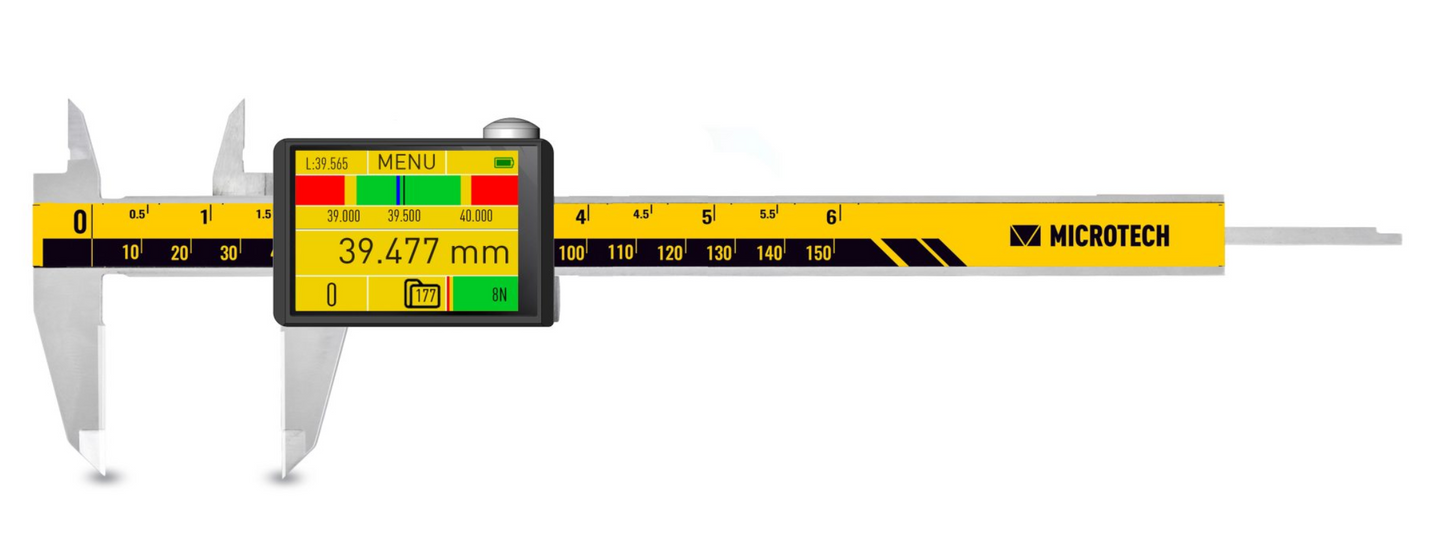 Tablet Digital Caliper e-Force - 6", 8", 12" - 1-20N - Ceramic Jaw - USB & Bluetooth