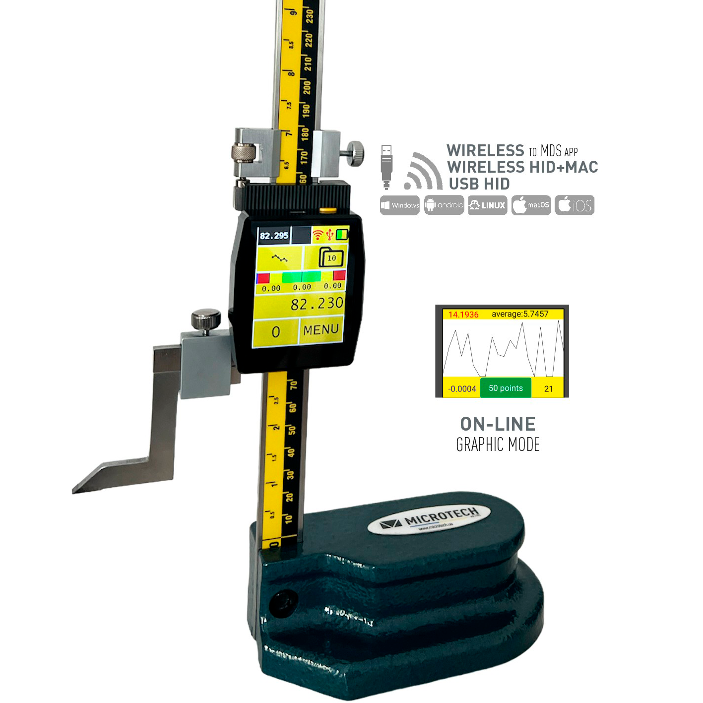 TABLET height gauge up to 80"/2000mm Wireless+USB