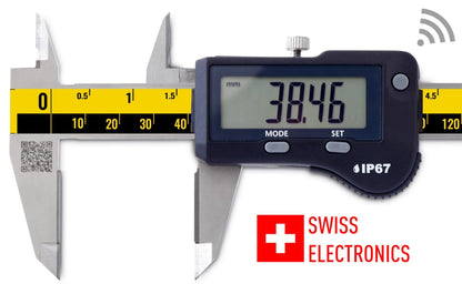 WIRELESS caliper 6", 8", 12" - 0-300mm IP-67 SWISS electronic/CARBIDE jaws