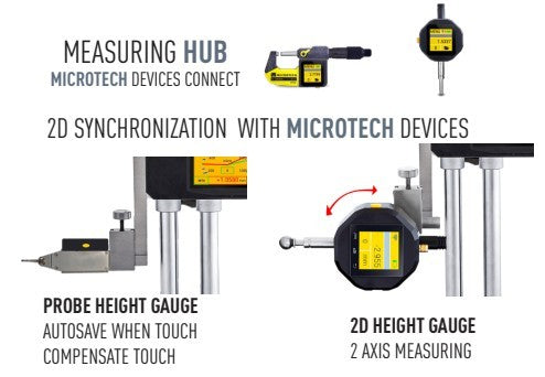 Tablet micron double column height gauges up to 40"/1000mm wheel adjust Wireless+USB