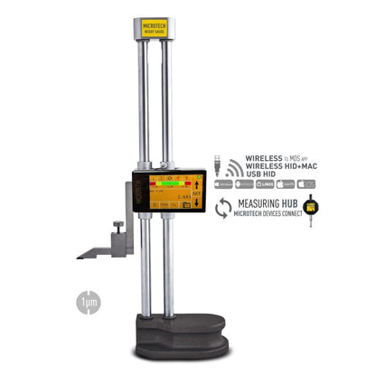 Tablet micron double column height gauges up to 40"/1000mm wheel adjust Wireless+USB