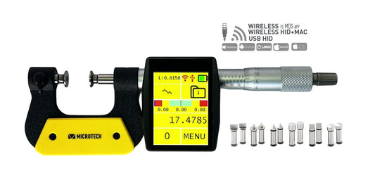 UNIVERSAL TABLET  micrometer Interchangeable Anvil IP-65 (non rotating spindle) Wireless+USB