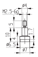 Flat Contact Point - Carbide - Dia 7mm - L 4mm