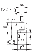 Convex Contact Point - Dia 10mm - R10 - Length 10mm