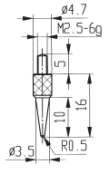 Pointed Contact Point - Steel - R 0.5