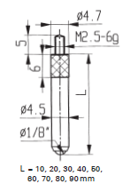 Spherical Contact Point - Dia 1/8"