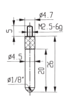 Spherical Contact Point - Dia 1/8"