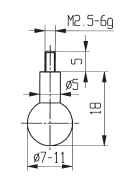 Spherical Contact Point - Length 18mm - Steel