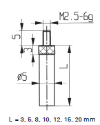 Flat Contact Point - Dia 5mm - Steel