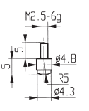 Convex Contact Point - Dia 4.3mm - Length 5mm