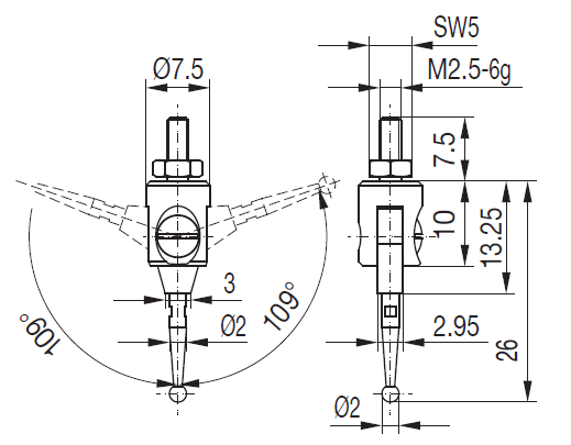 Swivel Contact Point for Dial Gauge