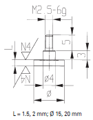 Flat Contact Point - Steel - Dia 15/20 - L 1.5/2mm