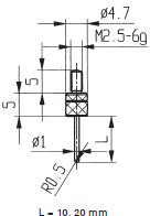 Spherical Contact Point - Carbide - Dia 1mm - R0.5