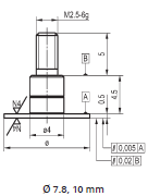 Flat Contact Point - Thickness 0.5mm - L 4.5mm