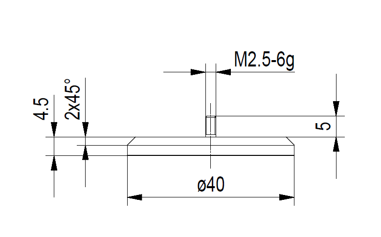 Flat Contact Point - Dia 40/50mm - Steel