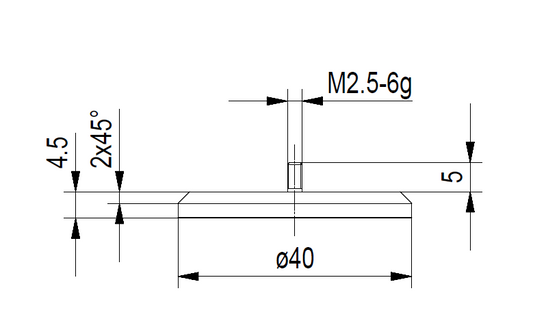 Flat Contact Point - Dia 40/50mm - Steel