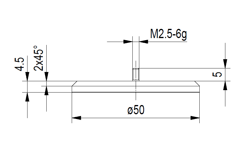Flat Contact Point - Dia 40/50mm - Steel