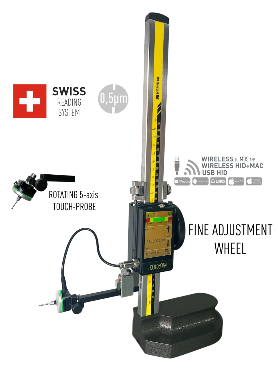 DataMet Touchprobe Micron Tablet Height Gauge