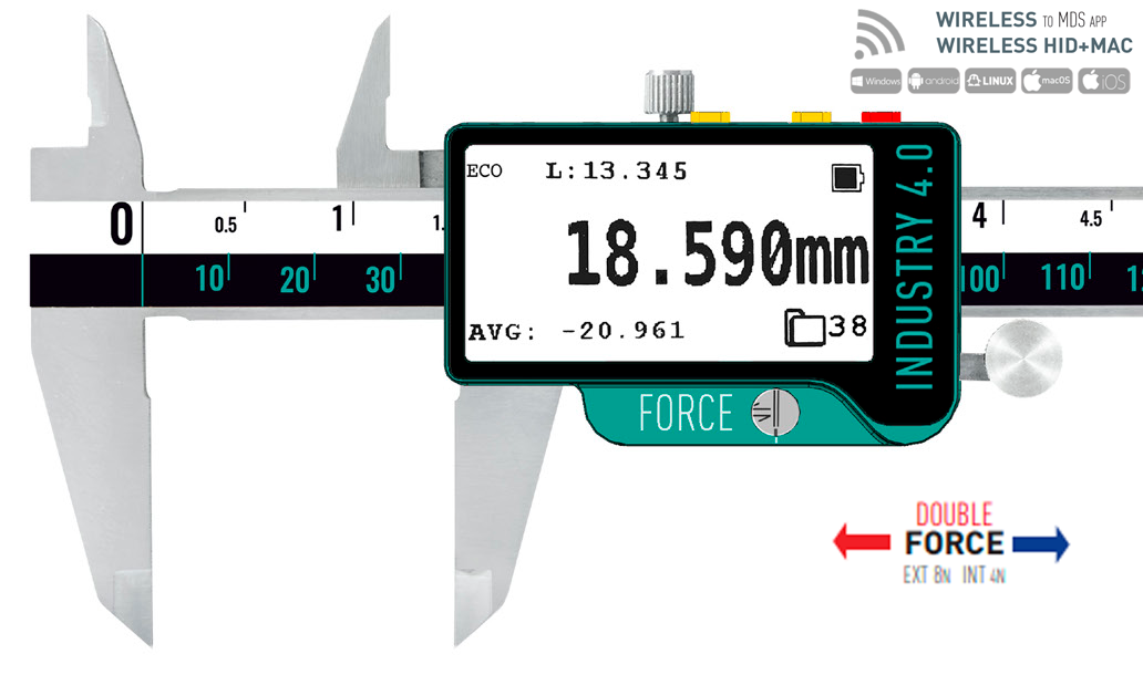 INTELLIGENT E-ink  caliper 6", 8", 12" - 0-300mm CARBIDE  Wireless+USB