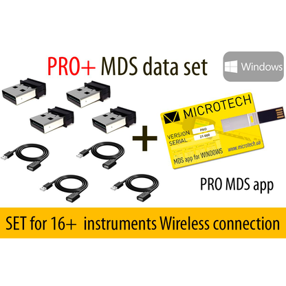 SET MDS PRO+ for Windows 12 instruments (4 USB dongle+ 4 USB extension+MDS PRO app)