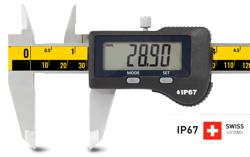 WIRELESS caliper 6", 8", 12" - 0-300mm IP-67 SWISS electronic/CARBIDE jaws