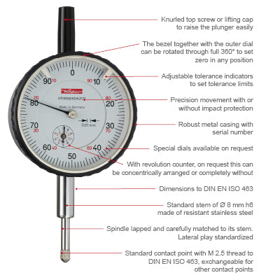 Kafer FZOT Dial Gauge Indicator 0.0001" Resolution